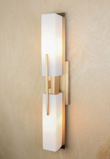 Contemporary Two Light Glass Wall Sconce