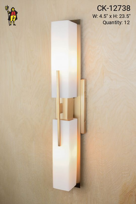 Contemporary Two Light Glass Wall Sconce