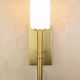 Single Light Glass Shaded Modern Brass Wall Sconce #0