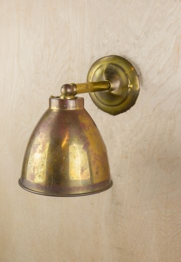Single Down Light Brass Shaded Wall Sconce