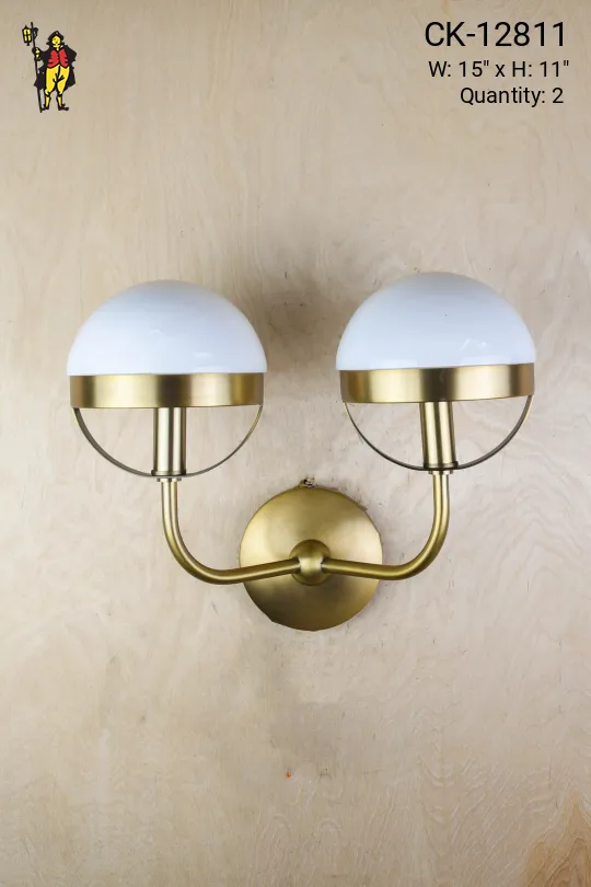 Brass Two Light Modern Wall Sconce