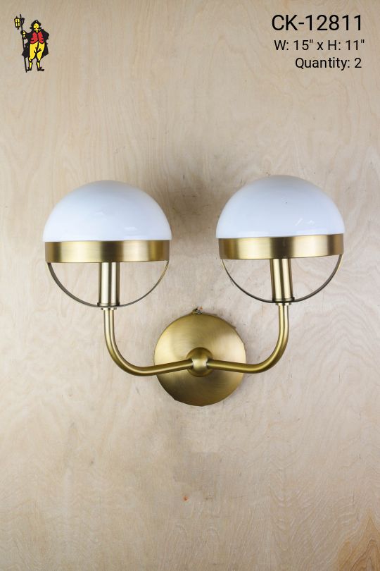 Brass Two Light Modern Wall Sconce