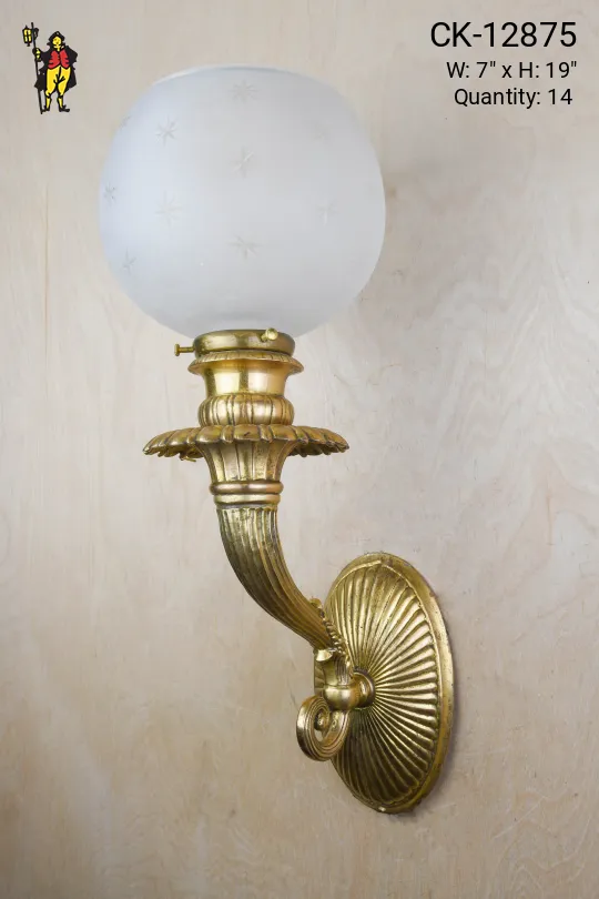 Art Deco Single Light Brass Wall Sconce