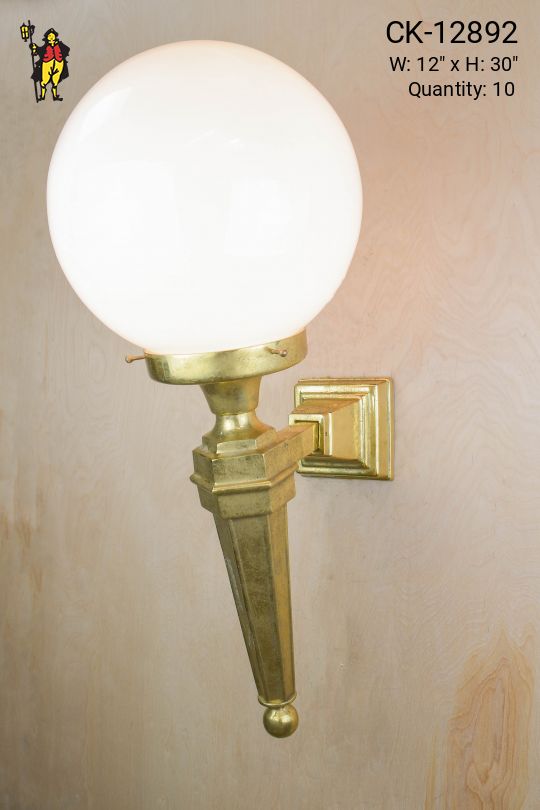 Torch Style Single Light Brass Wall Sconce