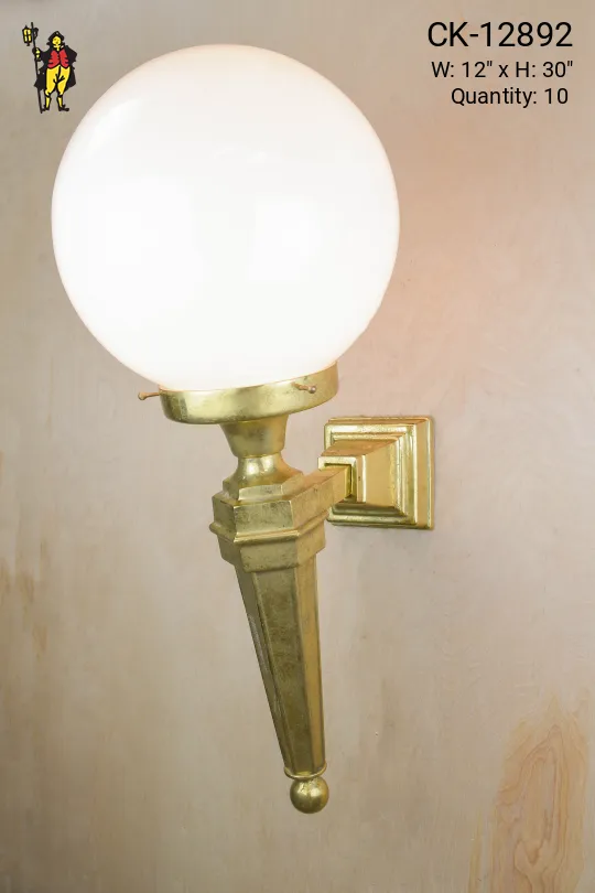Torch Style Single Light Brass Wall Sconce