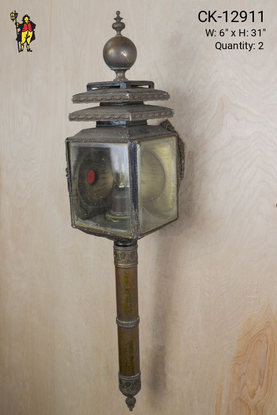 Square Brass Carriage Lantern Sconce