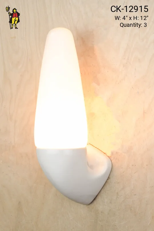 Mid Century White Porcelain Wall Sconce