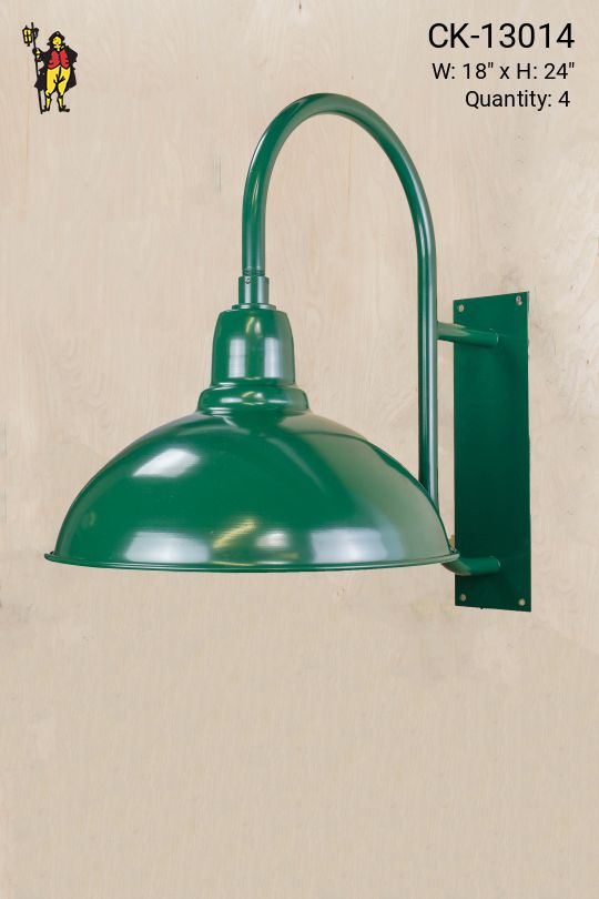 Large Exterior Green Reflector Down Light Wall Light