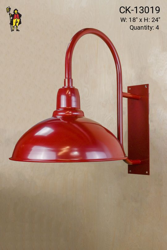 Large Exterior Red Reflector Down Light Wall Light