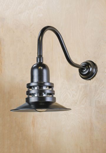 Black Curved Arm Reflector Wall Light