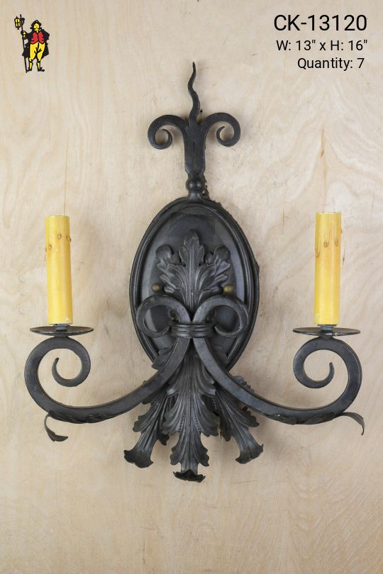 Iron Two Light Gothic Wall Sconce