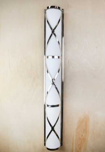 3' Polished Nickel Frosted Glass Wall Sconce