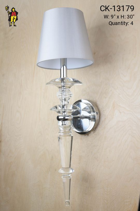 Lucite Single Candle Wall Sconce