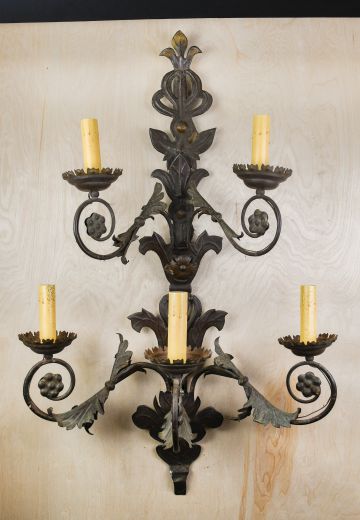 Five Candle Oversize Gothic Wall Sconce