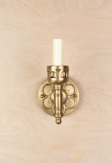 Geometric Brass One Candle Wall Sconce