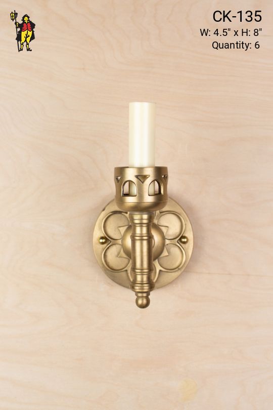 Geometric Brass One Candle Wall Sconce