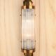 Antique Brass & Glass Rod Wall Sconce #0
