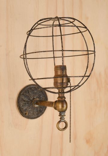 Caged Single Light Wall Sconce