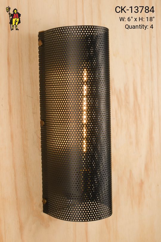 Black Pierced Metal Wall Sconce