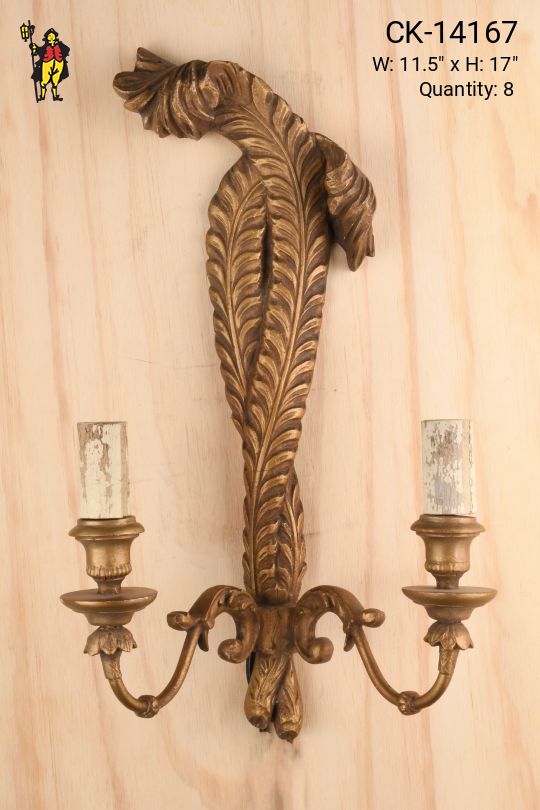 Wooden Two Candle Wall Sconce