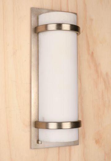 Nickel Curved Glass Wall Sconce