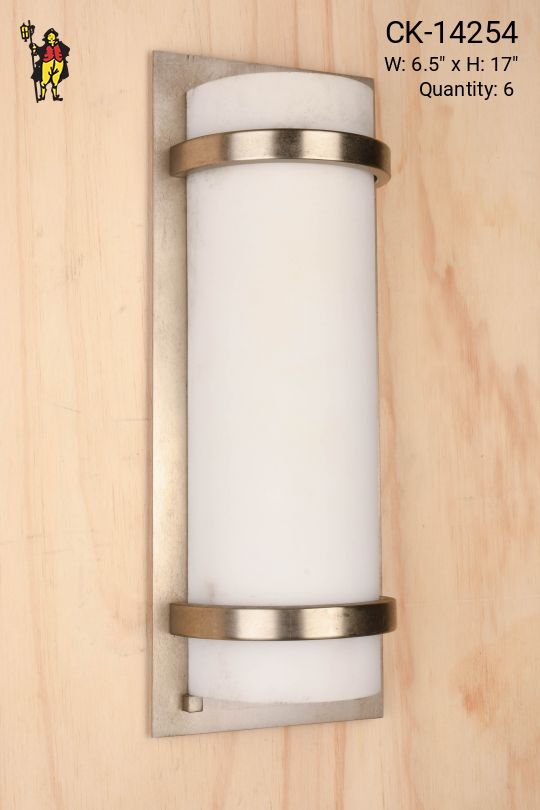 Nickel Curved Glass Wall Sconce