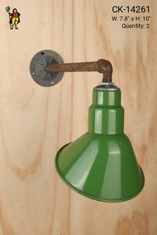 7 3/4" Green Enamel Wall Mounted Billboard Light