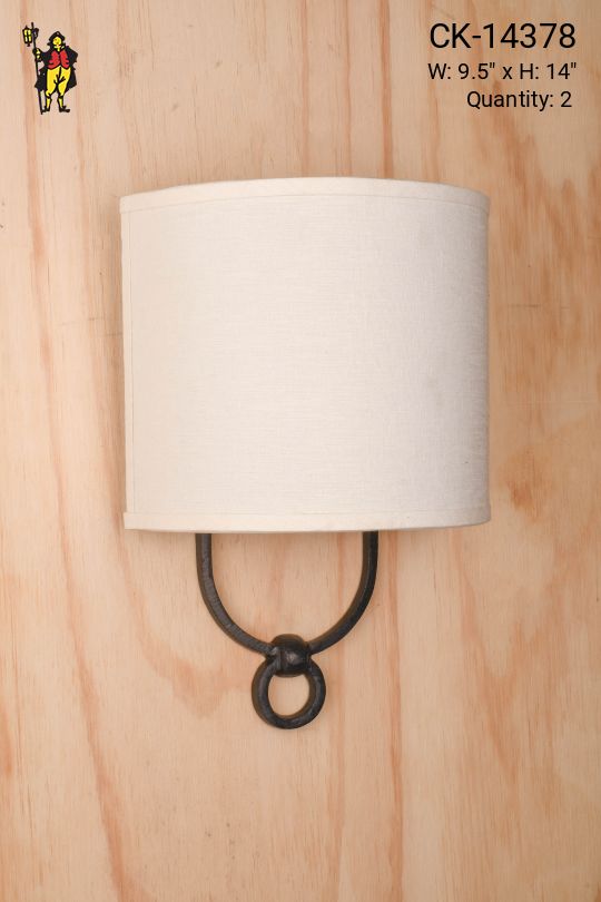 Round Fabric Shaded Wall Scone