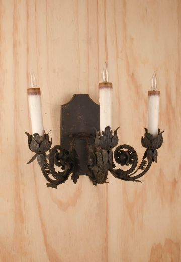 Three Candle Gothic Wall Sconce