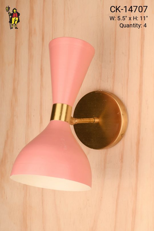 Pink Mid Century Directional Up-Down Wall Sconce