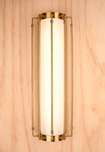 *LED* Brass Cage Wall Sconce