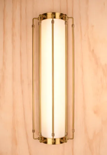 *LED* Brass Cage Wall Sconce