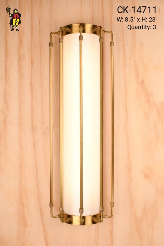 *LED* Brass Cage Wall Sconce