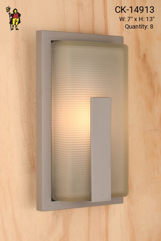 Gray Outdoor Glass Wall Sconce