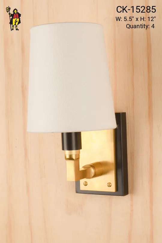 Brass & Black Single Candle Wall Sconce