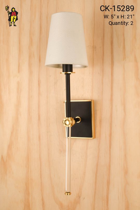 Black & Brass Single Candle Wall Sconce