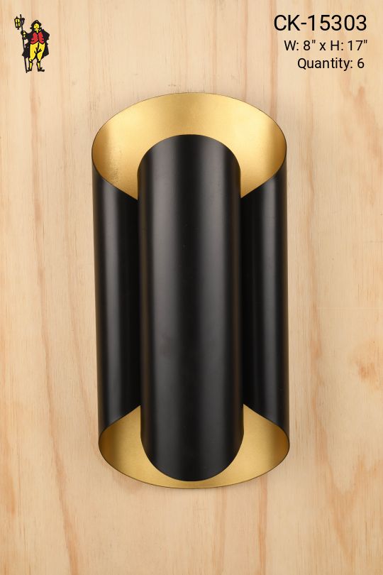 Black & Brass Two Light Up-Down Abstract Wall Sconce