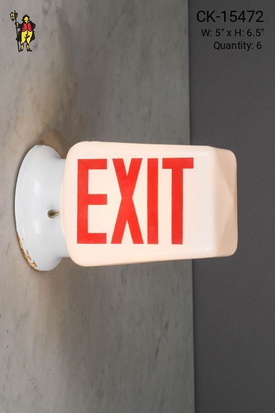 Vintage Glass "Exit" Wall Light