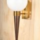 Antique Brass & Wooden Federal Single Light Wall Sconce #0