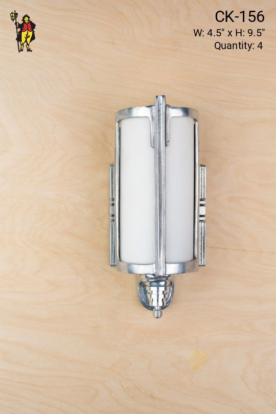 Nickel & Frosted Glass Wall Sconce