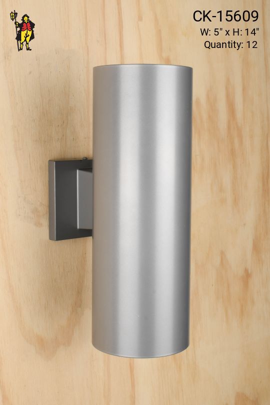 Gray Two Light Up-Down Can Light Wall Sconce