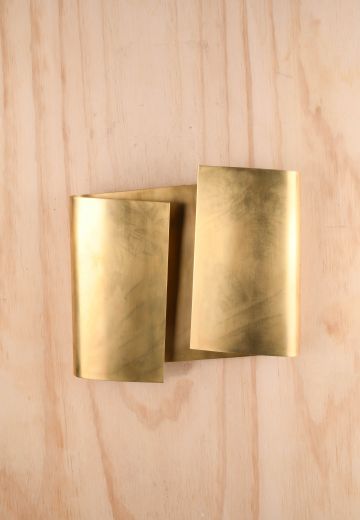 *LED* Brass Two Light Abstract Wall Sconce