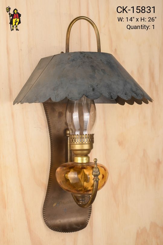 Metal Faux-Oil Electrified Wall Sconce