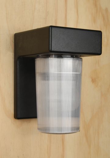 Black & Plastic Industrial/Exterior Down Light Wall Sconce