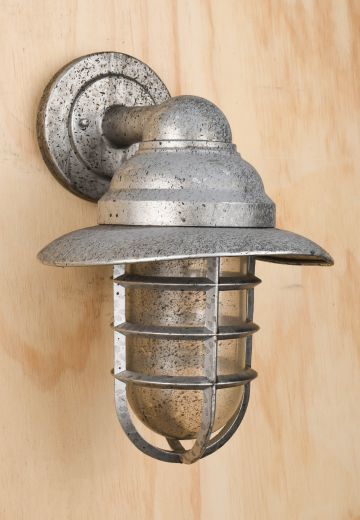 Distressed Metal Shaded Cage Wall Sconce