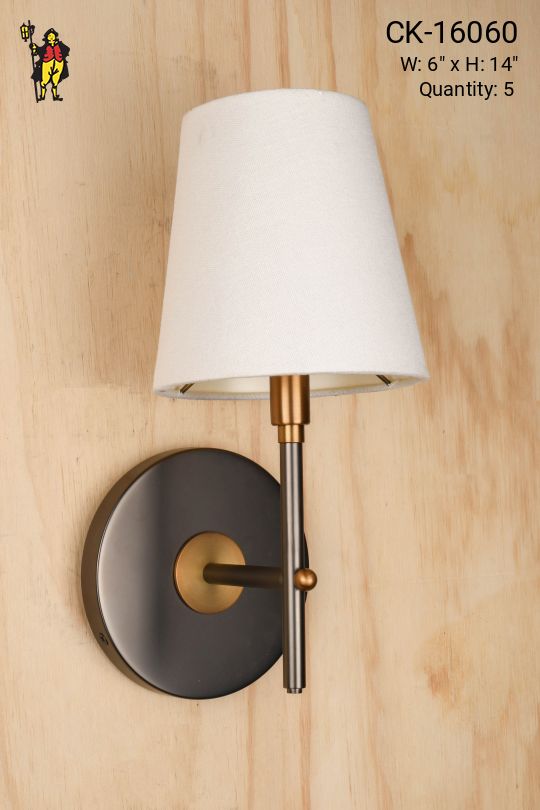 Flat Black & Antique Brass Single Candle Wall Sconce