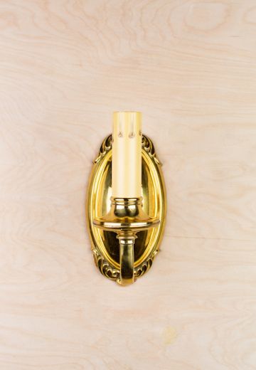 Traditional Polished Brass Single Candle Wall Sconce