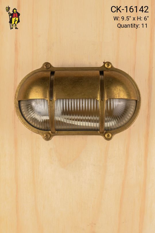 Distressed Brass Bulkhead Wall Sconce