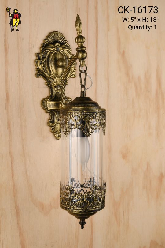 Distressed Brass Single Light Hanging Lantern