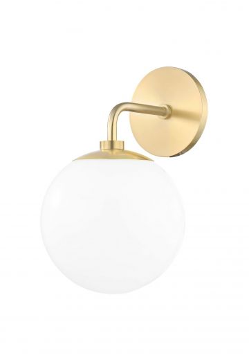 Brass One Light Wall Sconce w/Glass Globe